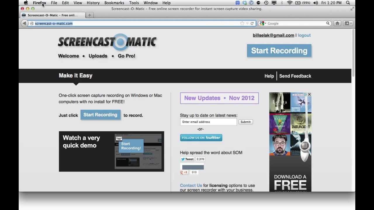 Скриншот программы Screencast-o-matic