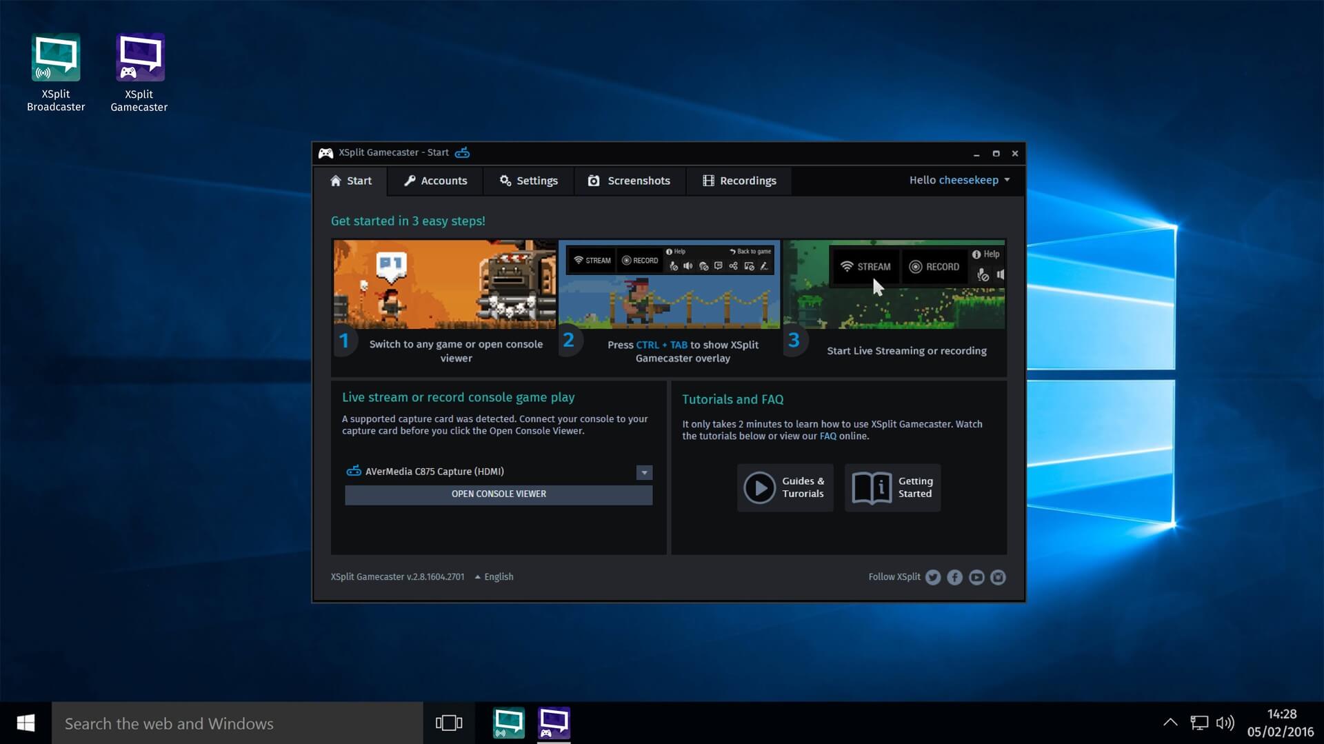 Скриншот программы Xsplit Gamecaster