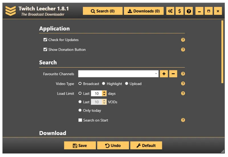 Скриншот программы Twitch Leecher 1