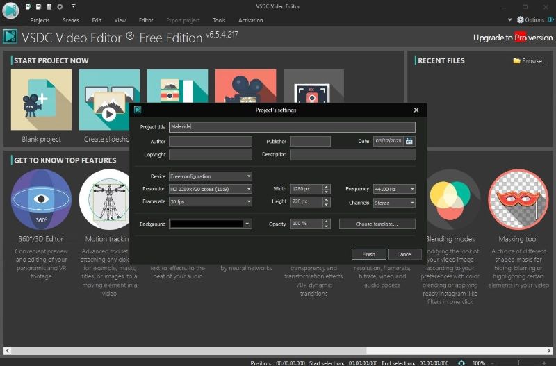 Скриншот интерфейса VSDC Free Video Editor 4