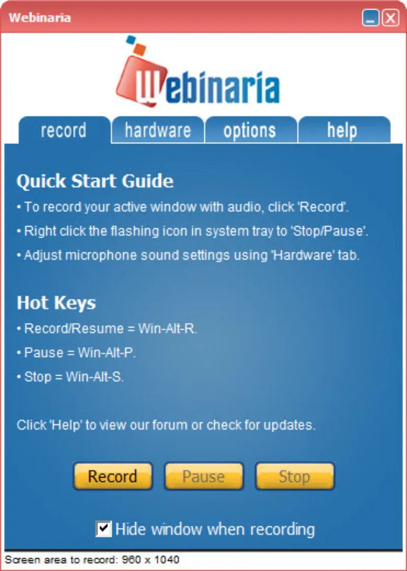 Скриншот программы Webinaria 1