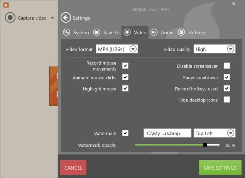 Скриншот интерфейса Icecream Screen Recorder 5