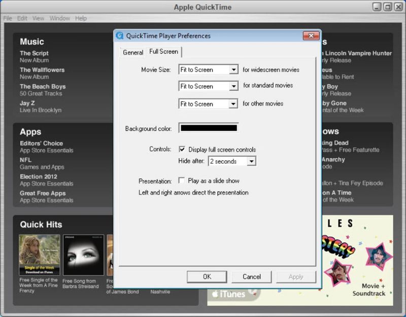 Скриншот интерфейса QuickTime 5