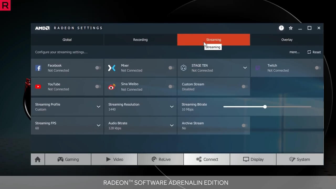 Скриншот программы AMD radeon relive