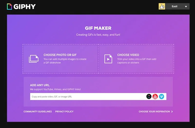 интерфейс Giphy